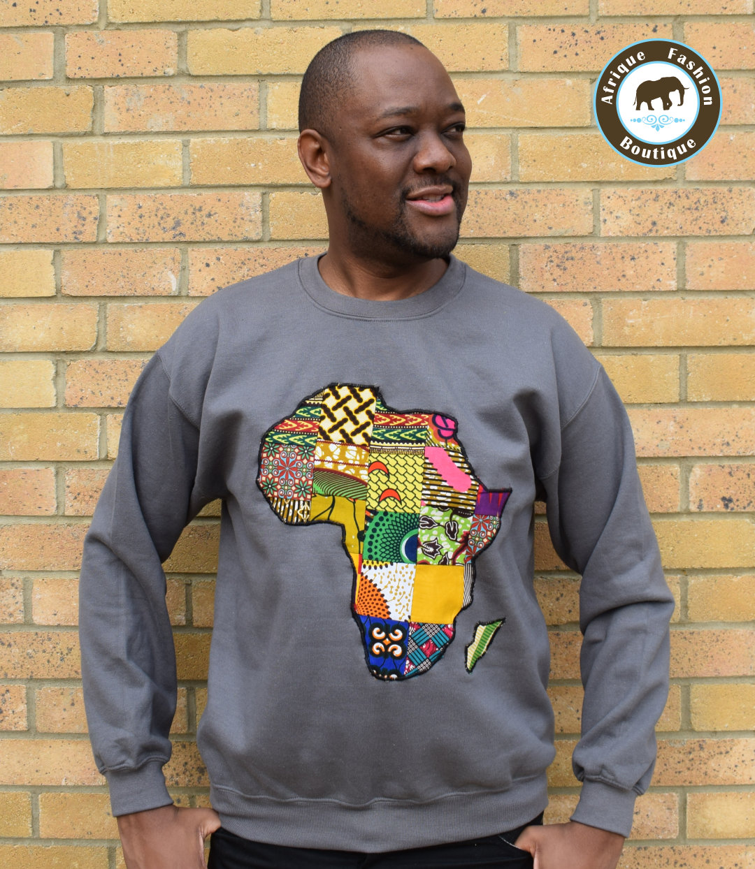 Postnummer Huddle baggrund Mens Grey African Map Sweatshirt – Afrique Fashion Boutique