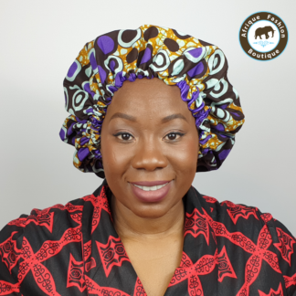 African Purple Ankara Print Satin Elasticated Sleep Hat Bonnet – Afrique  Fashion Boutique