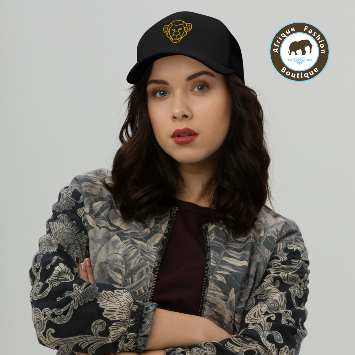 Totem Monkey Embroidered Trucker Hat 